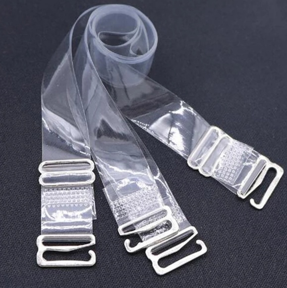 1 Pair Of Transparent Silicone Bra Straps - Picture 2 of 6